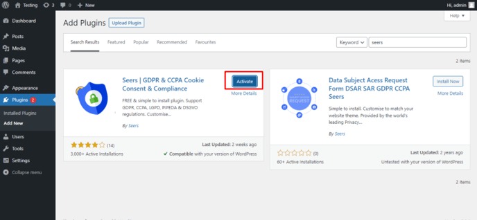 Seers Activate wordpress plugin.jpg