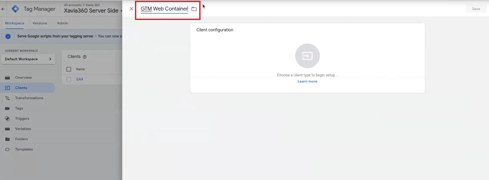 name client as GTM web container.JPG