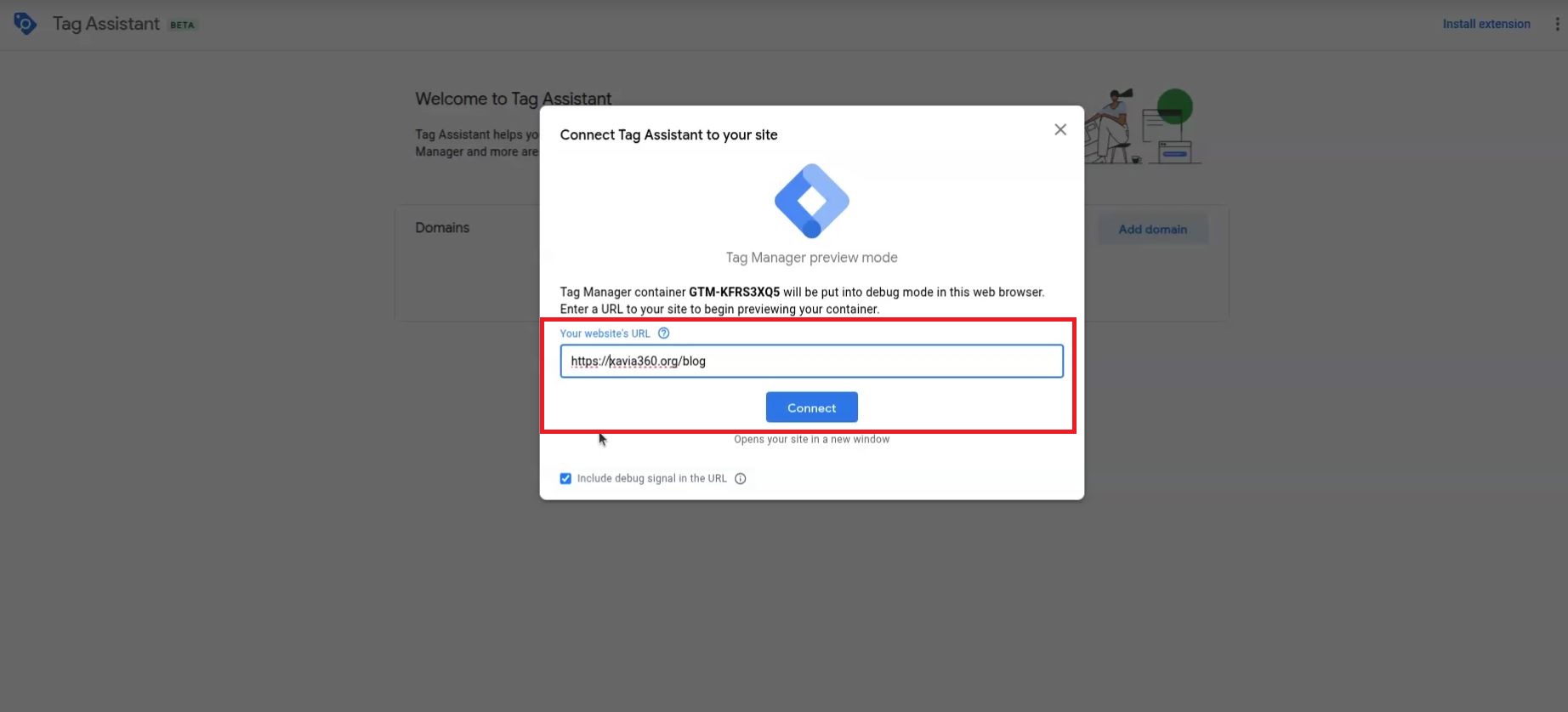 add url in poup and connect.JPG